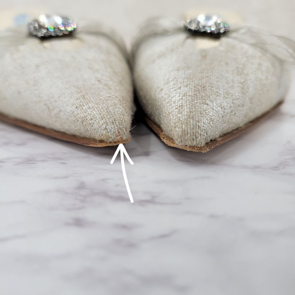 Shannon Britt Italian Silver Kitten Heel Mules Formal Bridal Evening - Picture 4 of 16